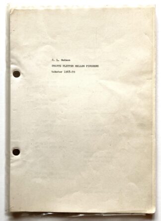 Smarte pletter mellem fingrene - tekster 1968-70.