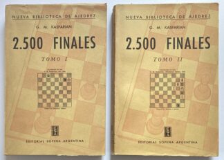 2.500 Finales. Recopilación ordenada y sistemática de finales artísticos de ajedrez, desde los tiempos antiguos hasta la época moderne, ilustrados con sus respectivos diagramas. Tomo I-II.