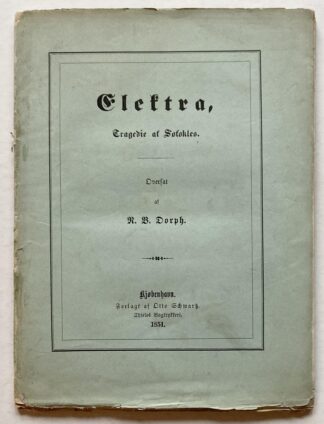 Elektra. Tragedie af Sofokles.