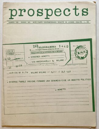 prospects. Note d'arte contemporanea redatte da Luciano Inga-Pin.