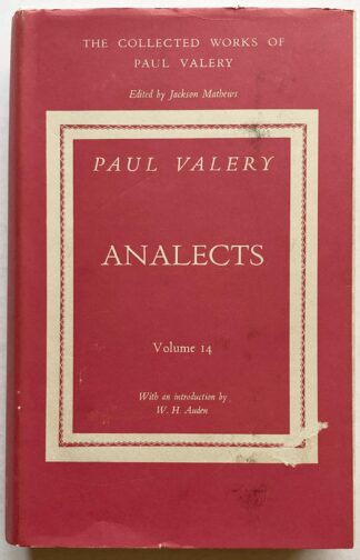 Analects. (The Collected Works of Paul Valéry vol. 14).